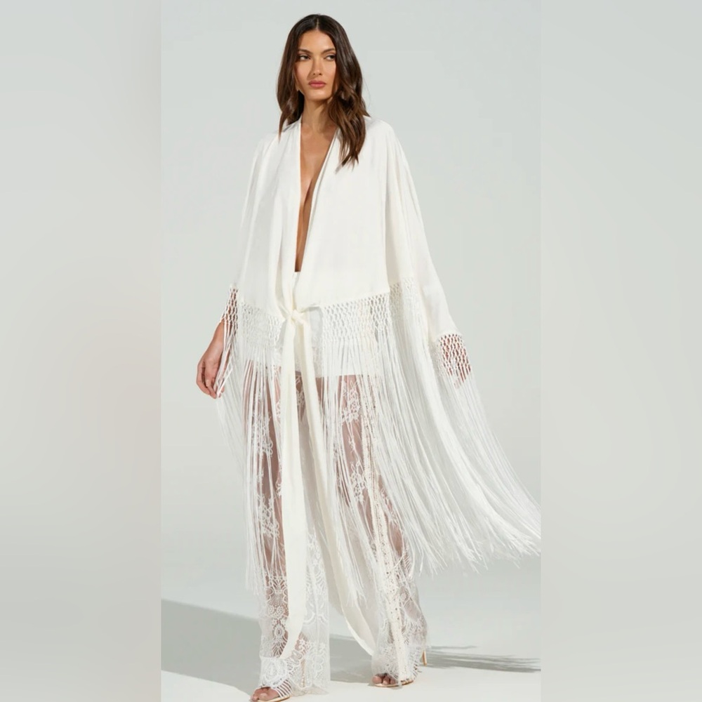 Akira Fringe Tie Front Blouse Size Small
